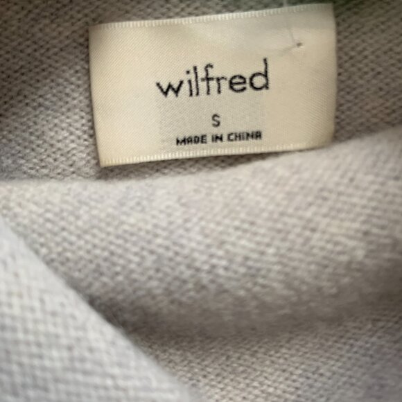 Aritzia Wilfred 100% Merino Wool Cyprie Mock Turtleneck Sweater Grey Size S - Picture 8 of 8